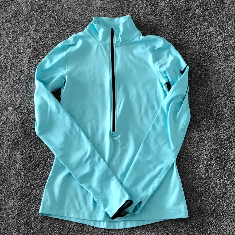 Women's Nike Pro Dri-Fit Half Zi Baby Blue